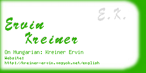 ervin kreiner business card